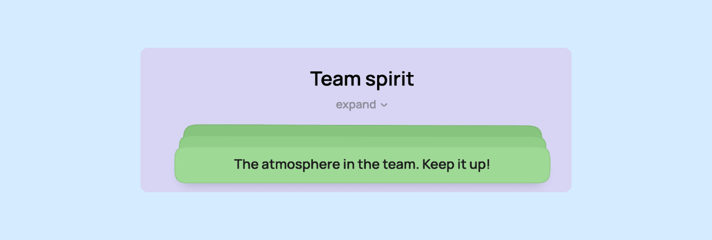 Similar cards grouped into a stack