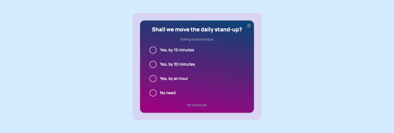 Anonymous poll during the meeting